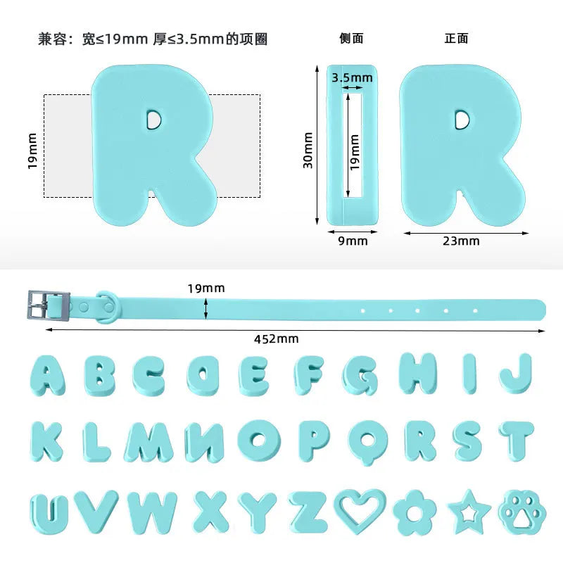 Silicone Dog Collar Pet Name DIY Cartoon Silicone Cat Pet Collar Dog Accessories for Small Dogs Puppy Accessories