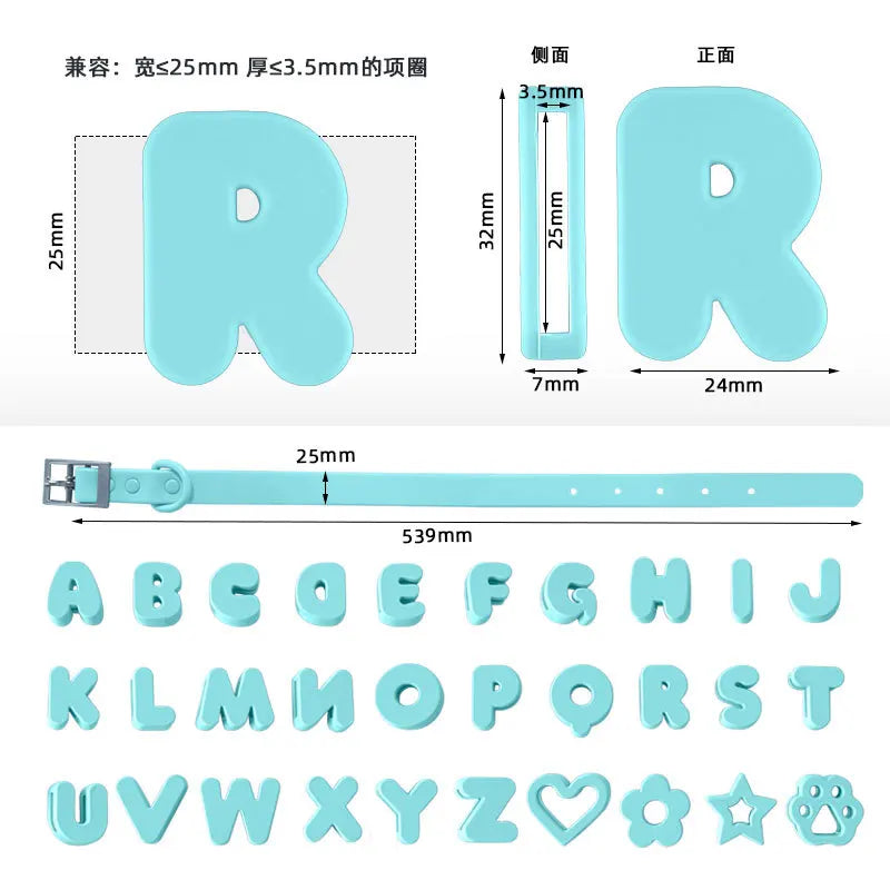 Silicone Dog Collar Pet Name DIY Cartoon Silicone Cat Pet Collar Dog Accessories for Small Dogs Puppy Accessories