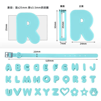 Silicone Dog Collar Pet Name DIY Cartoon Silicone Cat Pet Collar Dog Accessories for Small Dogs Puppy Accessories