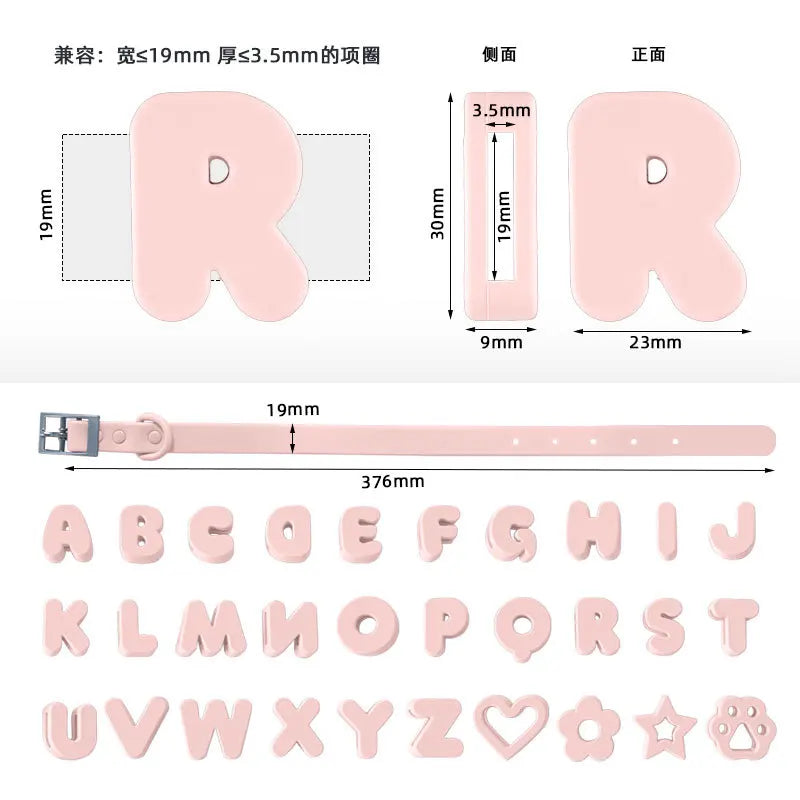 Silicone Dog Collar Pet Name DIY Cartoon Silicone Cat Pet Collar Dog Accessories for Small Dogs Puppy Accessories