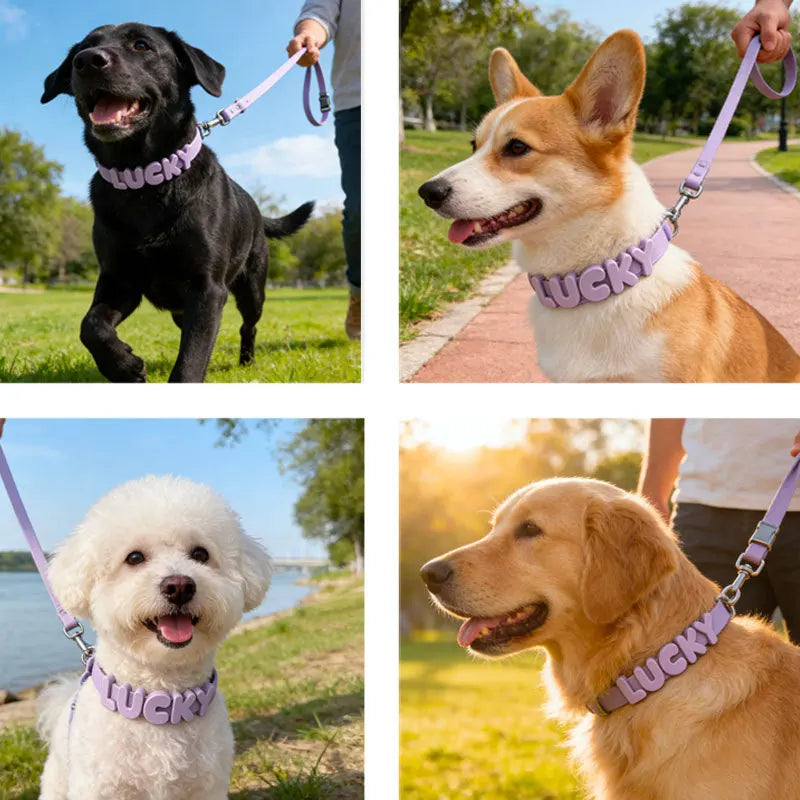 Silicone Dog Collar Pet Name DIY Cartoon Silicone Cat Pet Collar Dog Accessories for Small Dogs Puppy Accessories