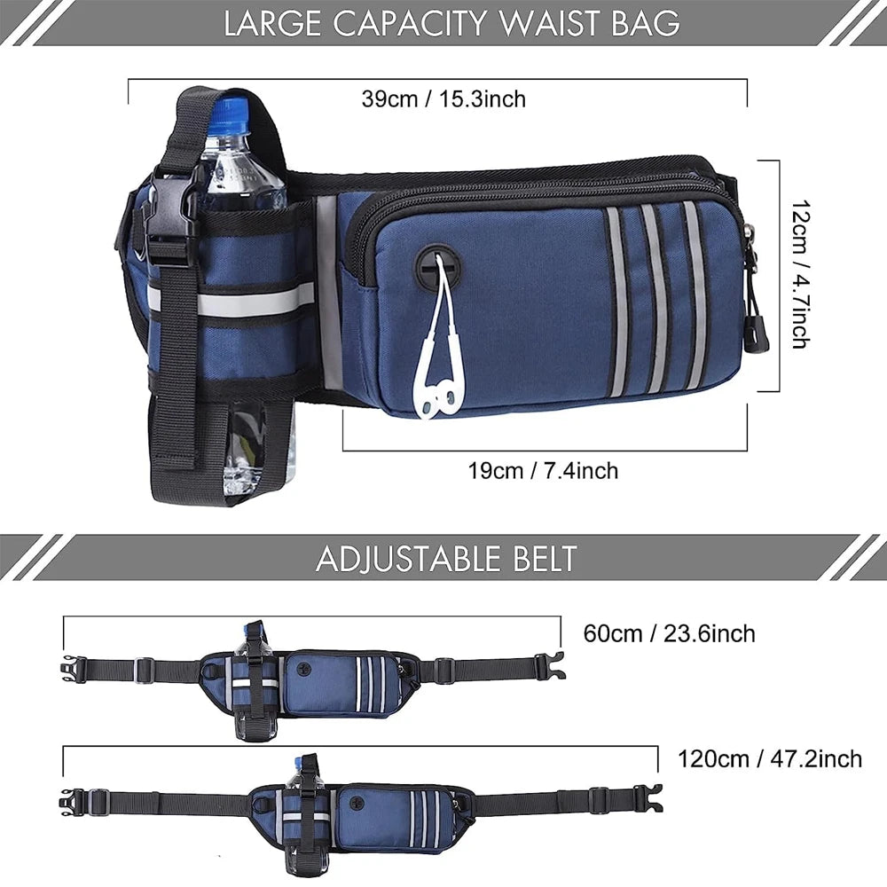Bungee Waist Leash for Dog, Walking Running Belt for Medium & Large Dogs, Fanny Pack for Walker Training Hiking Jogging