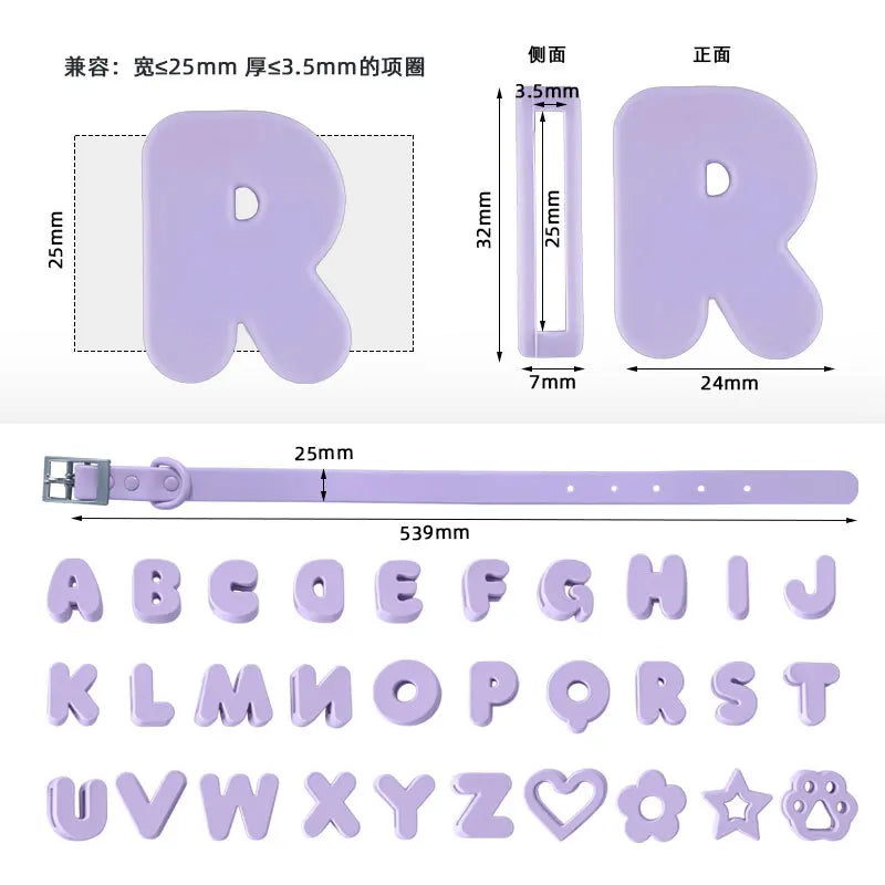 Silicone Dog Collar Pet Name DIY Cartoon Silicone Cat Pet Collar Dog Accessories for Small Dogs Puppy Accessories