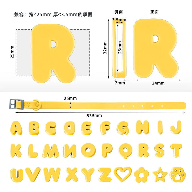 Silicone Dog Collar Pet Name DIY Cartoon Silicone Cat Pet Collar Dog Accessories for Small Dogs Puppy Accessories