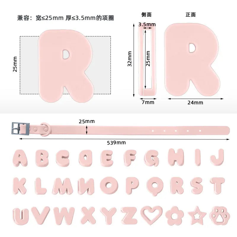 Silicone Dog Collar Pet Name DIY Cartoon Silicone Cat Pet Collar Dog Accessories for Small Dogs Puppy Accessories