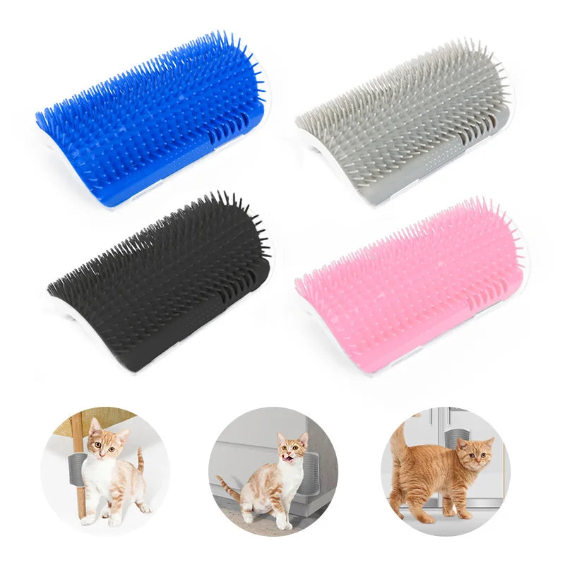 Cat Brush Comb Cat Toy with Catnip Cat Wall Brush Corner Cat Scratcher Massage Self Groomer Comb Pet Brush Corner Cat Scrubber