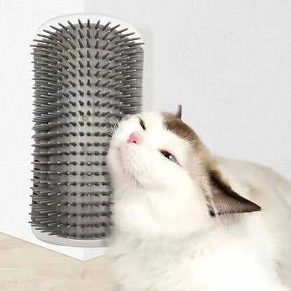 Cat Brush Comb Cat Toy with Catnip Cat Wall Brush Corner Cat Scratcher Massage Self Groomer Comb Pet Brush Corner Cat Scrubber