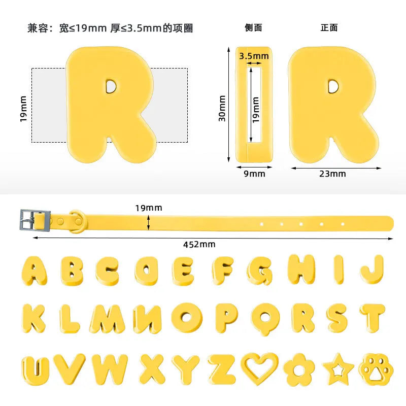 Silicone Dog Collar Pet Name DIY Cartoon Silicone Cat Pet Collar Dog Accessories for Small Dogs Puppy Accessories
