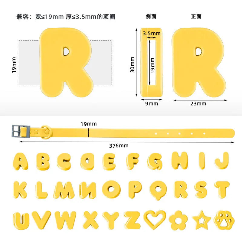 Silicone Dog Collar Pet Name DIY Cartoon Silicone Cat Pet Collar Dog Accessories for Small Dogs Puppy Accessories