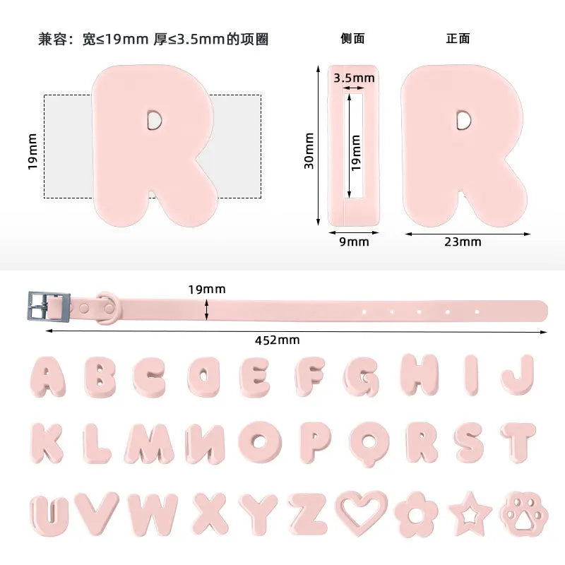 Silicone Dog Collar Pet Name DIY Cartoon Silicone Cat Pet Collar Dog Accessories for Small Dogs Puppy Accessories