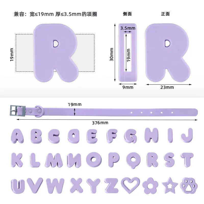 Silicone Dog Collar Pet Name DIY Cartoon Silicone Cat Pet Collar Dog Accessories for Small Dogs Puppy Accessories