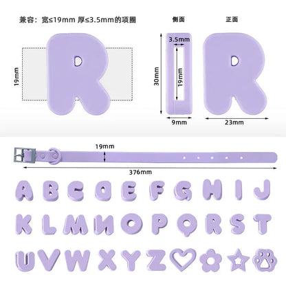 Silicone Dog Collar Pet Name DIY Cartoon Silicone Cat Pet Collar Dog Accessories for Small Dogs Puppy Accessories